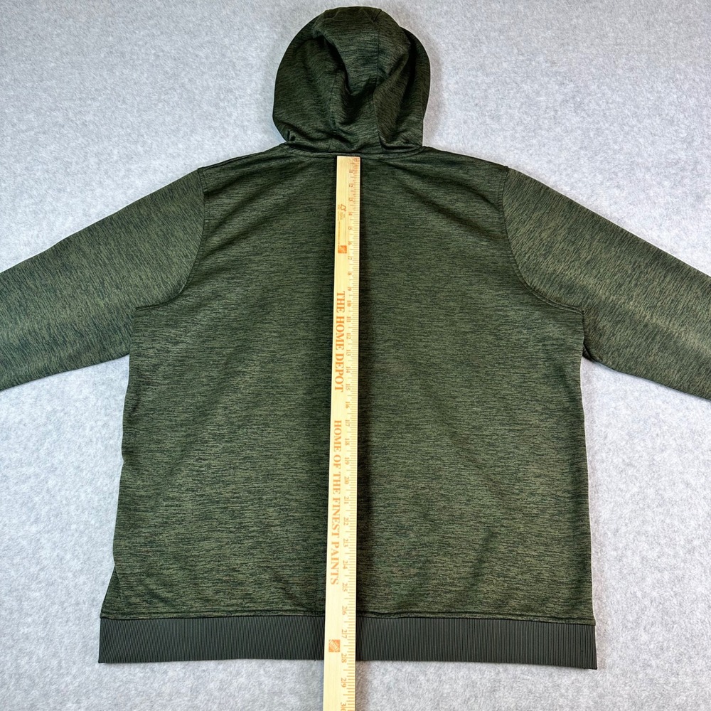 Under Armour ColdGear Hoodie Mens XXL Green Heathered Pullover Sweatshirt Loose - Picture 5 of 15